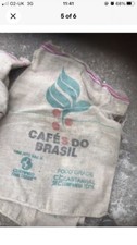 Coffee Bean Sacks Hessian X2 NotPerf Used Cafes D Brazil-Front Caffe Nero Prem-B