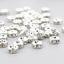 Clear Rhinestone Rondelle 6mm