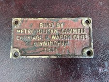 Antique Brass Waggon Plaque