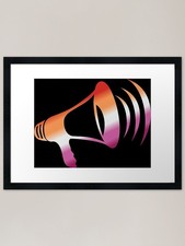Megaphone Lesbian Pride Framed
