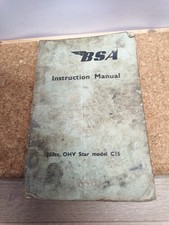 BSA Instruction Manual 250cc. OHV Star Model C15 Motorcycle - VTG Printed 6/1960