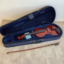 Primavera 3/4 Dark Brown Wooden Violin with Case