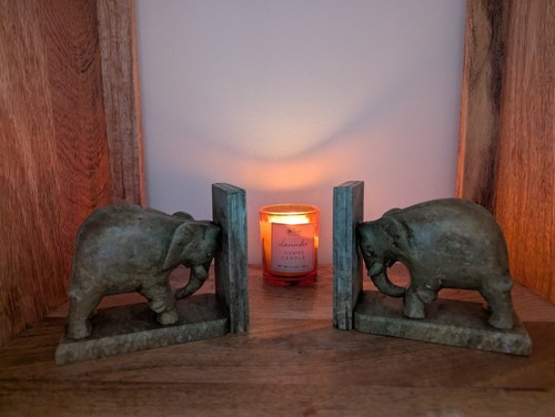 Vintage elephant bookends hand - elephant,