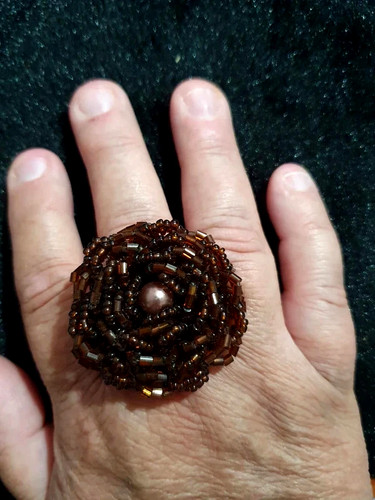 Floral tiny beaded - , stretch