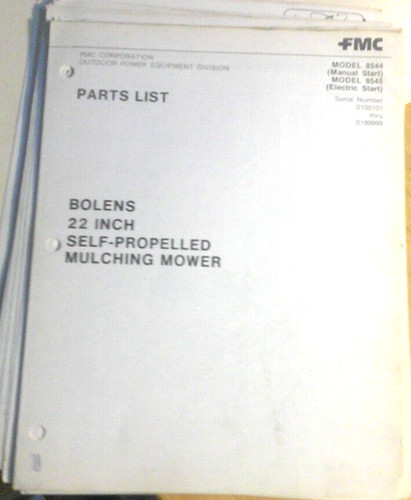 Bolens fmc model 8544 8545 - fmc, 8544,