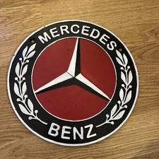 Cast iron retro style Mercedes Benz wall plaque / sign advertising
