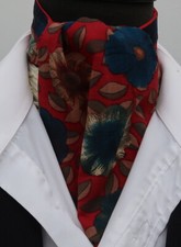 Rich Red with Blue and Mustard