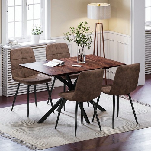Pack brown leather dining - 4,