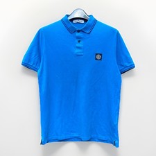 Stone Island Tipped Polo Shirt Men’s Large Slim Fit Blue Compass Logo Piqué 
