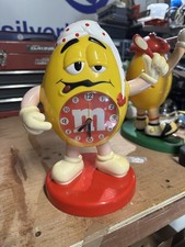 Vintage M&M Alarm Clock Yellow Peanut ( working ) and M&M Golf sweet dispenser 