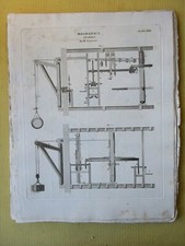 Vintage Engraving,MECHANICS,Cranes, Ferguson,1810