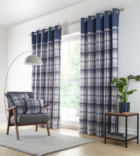 Tartan check eyelet - eyelet, curtain