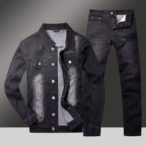 Men slim fit denim jacket - denim,