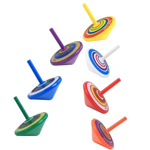 14pcs wooden spinning tops - 14pcs,