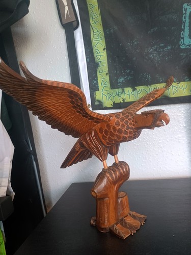 Handcrafted wooden eagle - handcrafted,