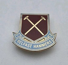 RARE WEST HAM UNITED BELFAST HAMMERS PIN BADGE