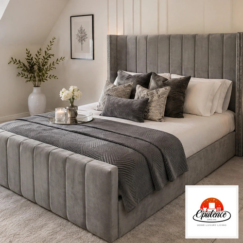 Sleigh bed upholstered - sleigh,