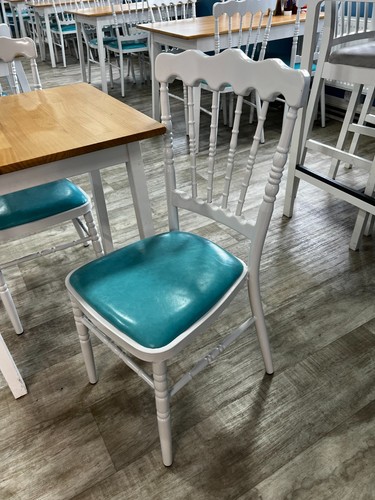 Chair white aquamarine - white,