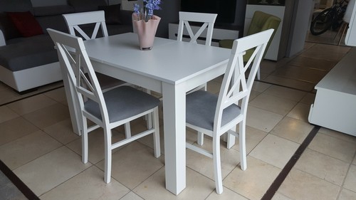 Set white extending dining - of,