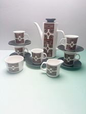 J & G Meakin "Maori" 1960'S 5 x Person Retro Coffee Set, pot, tea cup etc