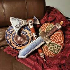 ⭐ Pillowfight Warriors Bundle x4 Soft Play Cushions Shields Sword Axe 