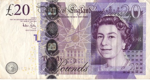 Old twenty pound note - twenty,