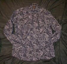 FRIDAY Shirt Men's Bold Eyecatching Paisley  Shirt Large 16 Sleeved Simon Carter