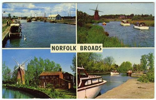 1960s postcard river - postcard, thurne