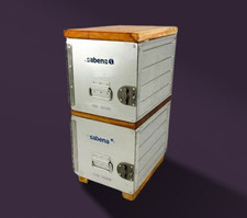 Double Height Galley Box Side Bedside Table Yew Wood Aviation Storage