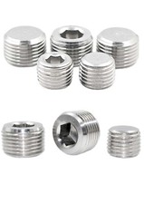 1/8" 1/4" 3/8" 1/2" 1" BSP Stainless Steel Internal Hex Male Blanking Plug Cap