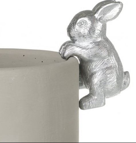 Silver rabbit pot hanger 8cm - silver,