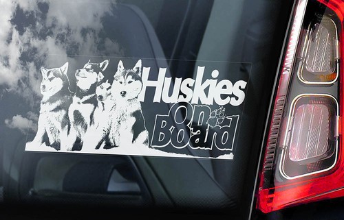 Huskies car sticker siberian - huskies, sticker,