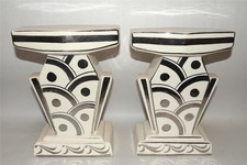 Art Deco Silver Lustre Stands Garniture c 1930 10"