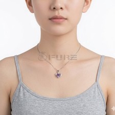 Purple amethyst heart necklace - amethyst,