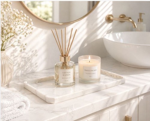 Natural marble vanity tray - marble,