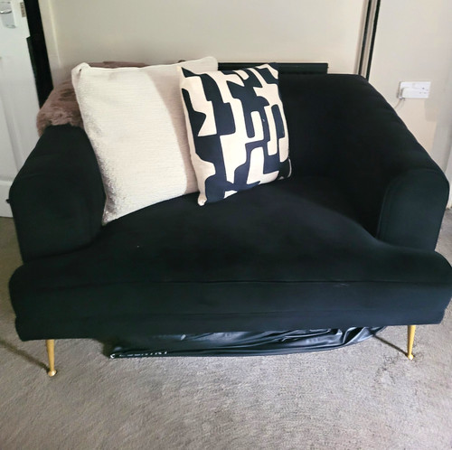 Dfs black velvet armchair - dfs,