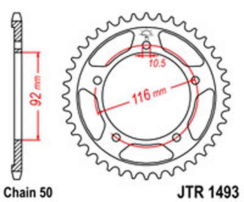 Jtr rear sprocket - jtr,
