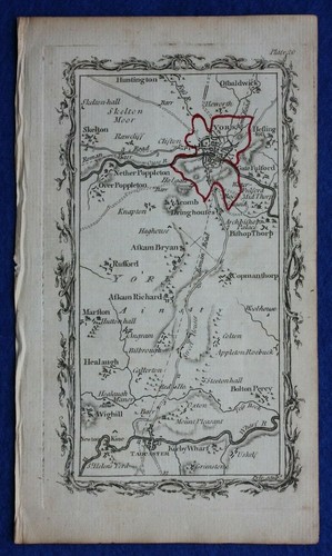 Rare antique road - , map