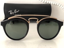 EXC VTG*W0932*G-15*GATSBY STYLE 4 BLACK/GOLD B&L RAY-BAN USA SUNGLASSES & CASE
