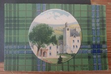 Postcard, Tartan, Abergeldie Castle, Artist  C A Fesch, Hunting Stewart Scotland