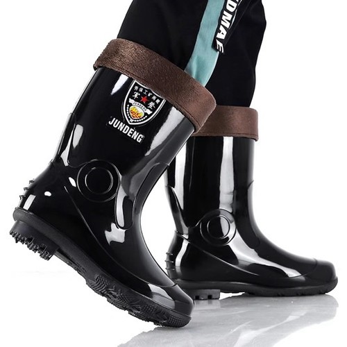 Black thermal wellies - black,