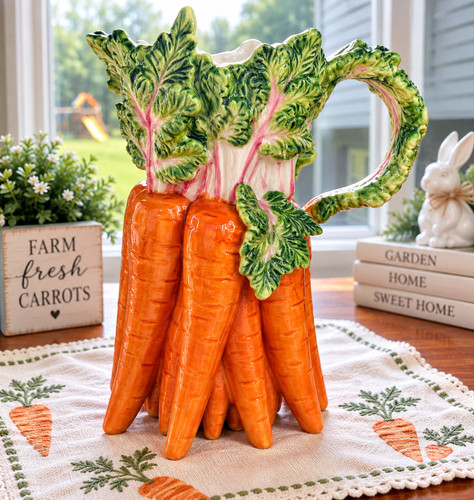 Ceramic carrot pitcher hand - ceramic,