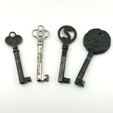 4 x Vintage Keys Hollow Barrel Ornate Decorative Bows Cabinet Wardrobe Prod Ltd