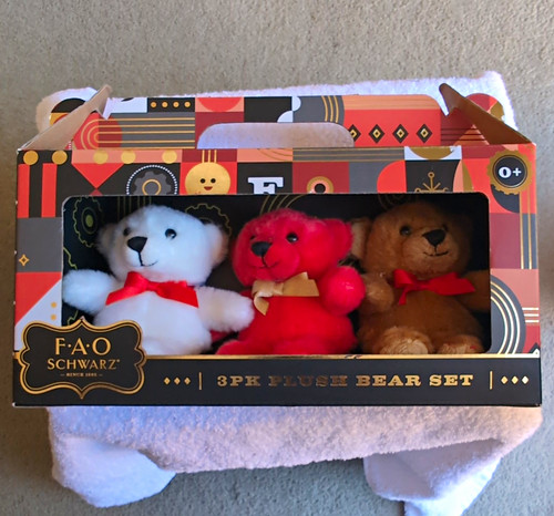 Fao schwarz 3pk plush teddy - plush,