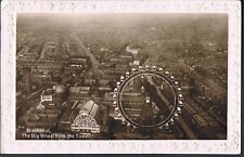 AN EMBOSSED RP POSTCARD BLACKPOOL THE BIG WHEEL FROM THE TOWER 1927