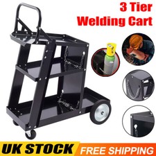 Heavy Duty 3-Tier Trolley Welding Cart w/ Chains Welding Trolley MIG TIG Welders