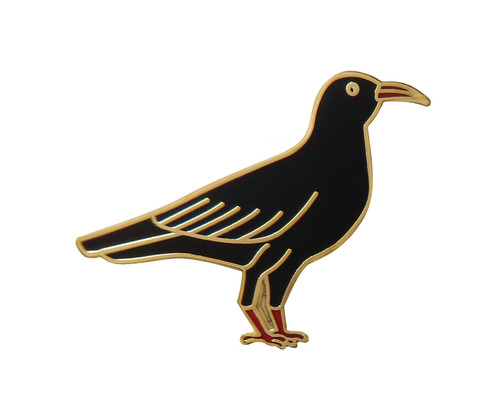 Cornish chough pin badge - cornish,
