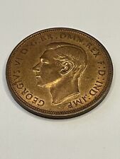 1944 HALF PENNY-GOLDEN HIND HALFPENNY-1/2d BRITISH BRONZE COIN-KING GEORGE VI