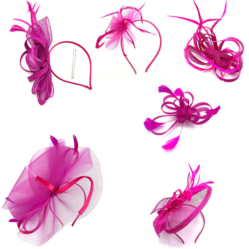 Hot pink fascinator - fascinator, for