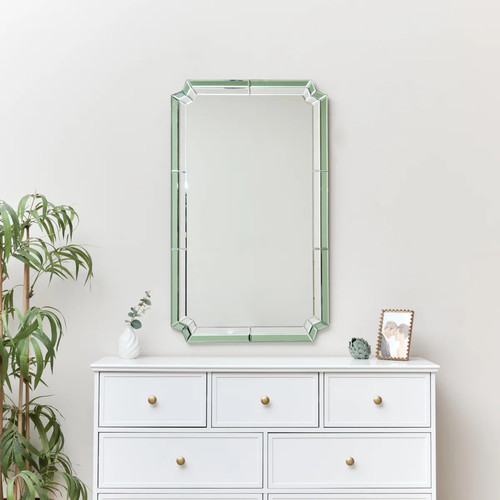 Rectangle green glass art - glass,